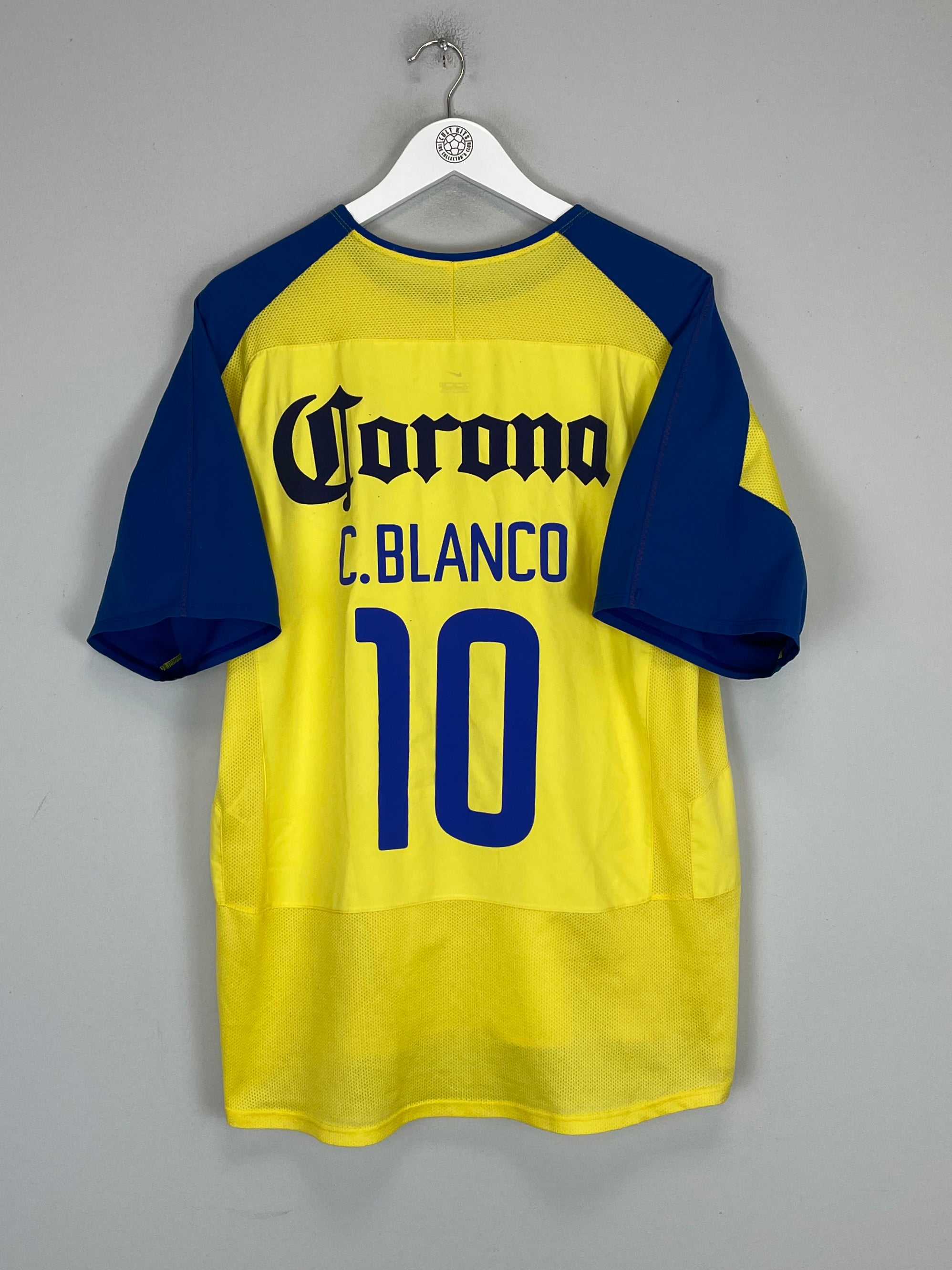 Shop 2003/04 CLUB AMERICA C.BLANCO #10 HOME SHIRT (XL) NIKE, classic football shirts, vintage football shirts & retro soccer jerseys at Cult Kits
