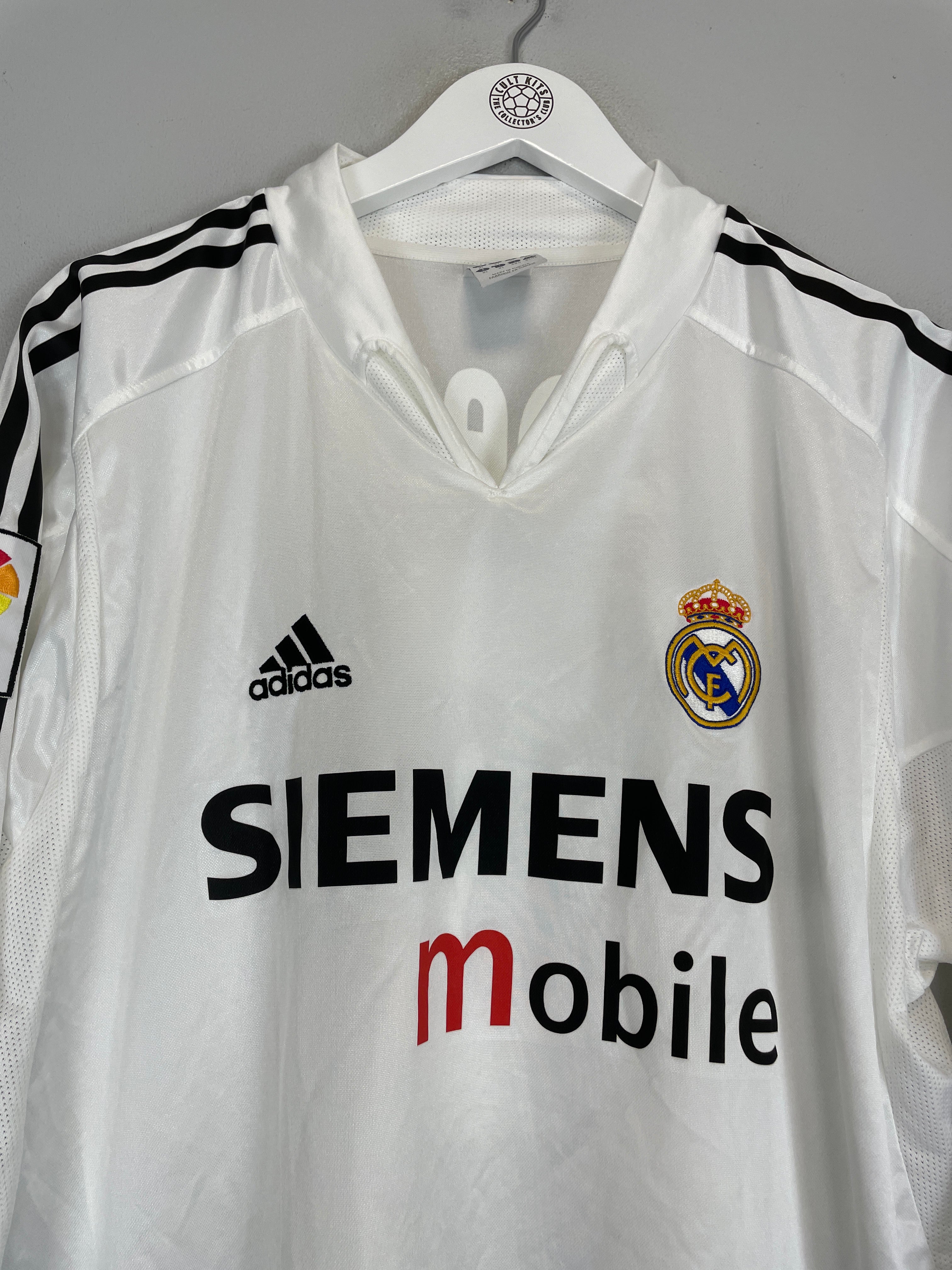 Shop 2004/05 REAL MADRID ZIDANE #5 L/S HOME SHIRT (XL) ADIDAS, classic football shirts, vintage football shirts & retro soccer jerseys at Cult Kits
