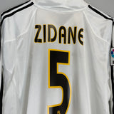 Shop 2004/05 REAL MADRID ZIDANE #5 L/S HOME SHIRT (XL) ADIDAS, classic football shirts, vintage football shirts & retro soccer jerseys at Cult Kits