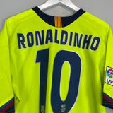 Shop 2005/06 BARCELONA RONALDINHO #10 AWAY SHIRT (XL) NIKE, classic football shirts, vintage football shirts & retro soccer jerseys at Cult Kits