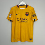 Shop 2015/16 BARCELONA MESSI #10 AWAY SHIRT (M) NIKE, classic football shirts, vintage football shirts & retro soccer jerseys at Cult Kits