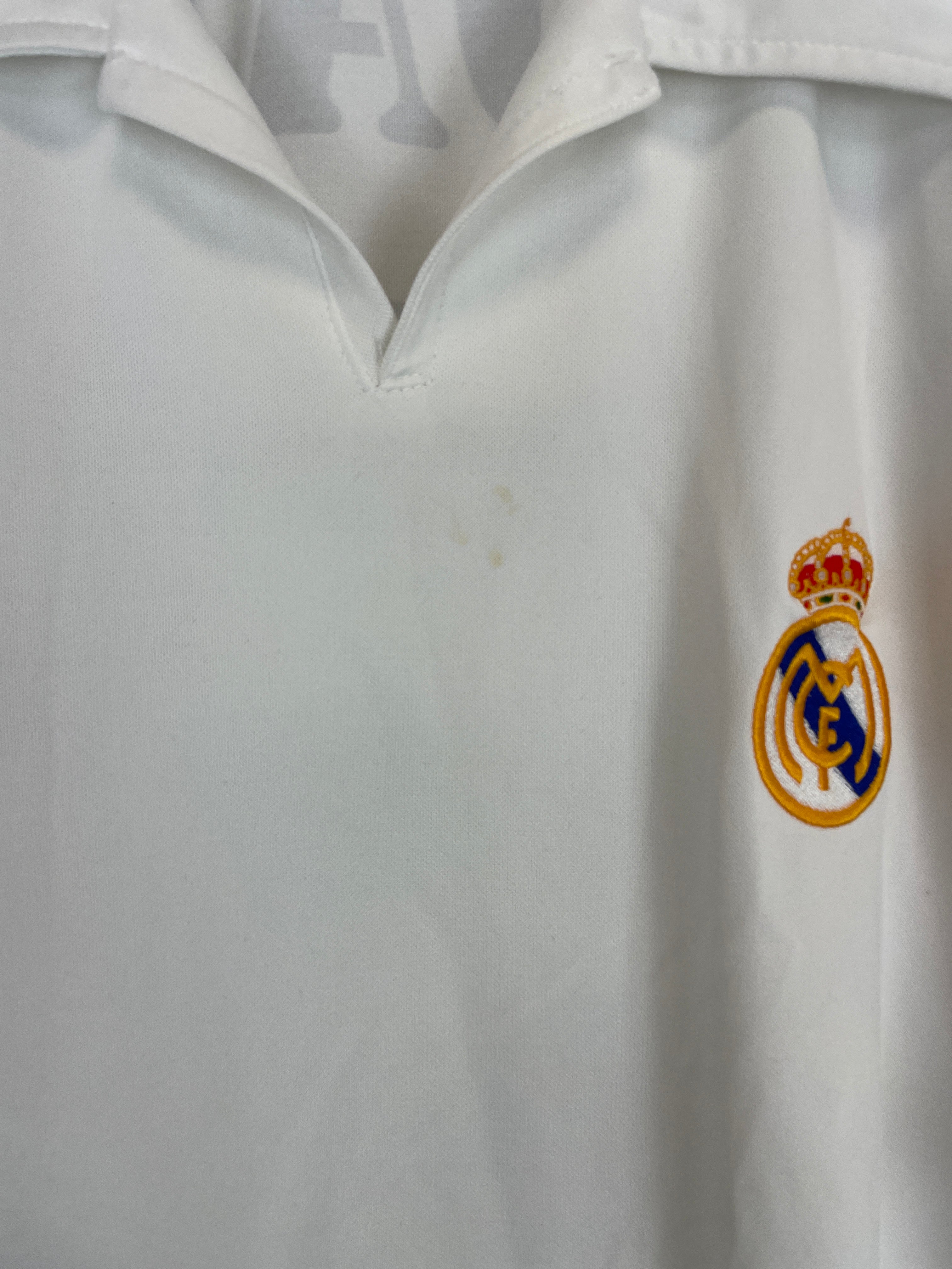 Shop 2001/02 REAL MADRID ZIDANE #5 *CENTENARY* HOME SHIRT (L) ADIDAS, classic football shirts, vintage football shirts & retro soccer jerseys at Cult Kits
