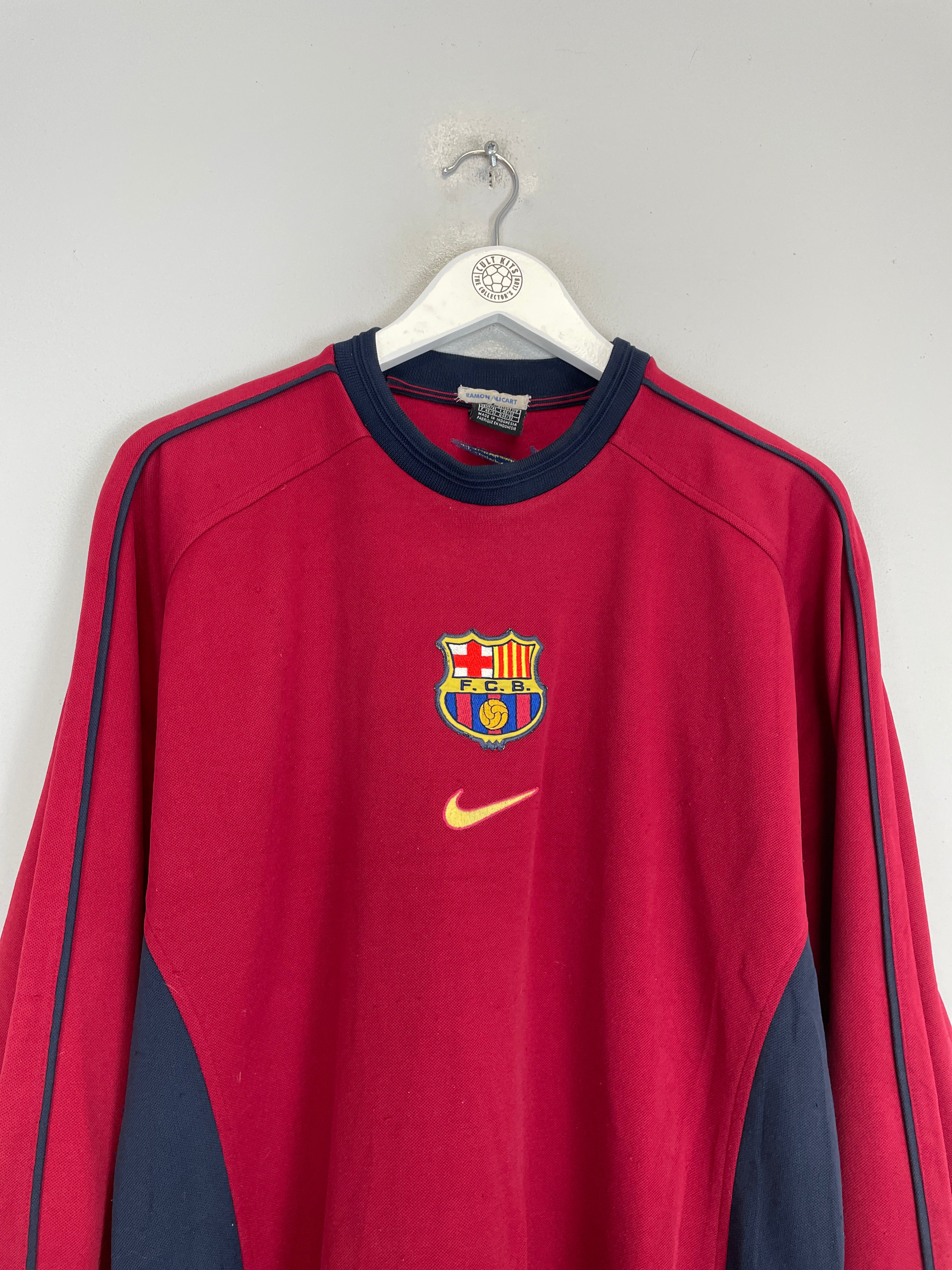 Shop 1998/00 BARCELONA JUMPER (M) NIKE, classic football shirts, vintage football shirts & retro soccer jerseys at Cult Kits