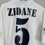 Shop 2001/02 REAL MADRID ZIDANE #5 *CENTENARY* HOME SHIRT (L) ADIDAS, classic football shirts, vintage football shirts & retro soccer jerseys at Cult Kits