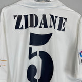 Shop 2001/02 REAL MADRID ZIDANE #5 *CENTENARY* HOME SHIRT (L) ADIDAS, classic football shirts, vintage football shirts & retro soccer jerseys at Cult Kits