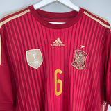 Shop 2013/15 SPAIN A.INIESTA #6 HOME SHIRT (L) ADIDAS, classic football shirts, vintage football shirts & retro soccer jerseys at Cult Kits
