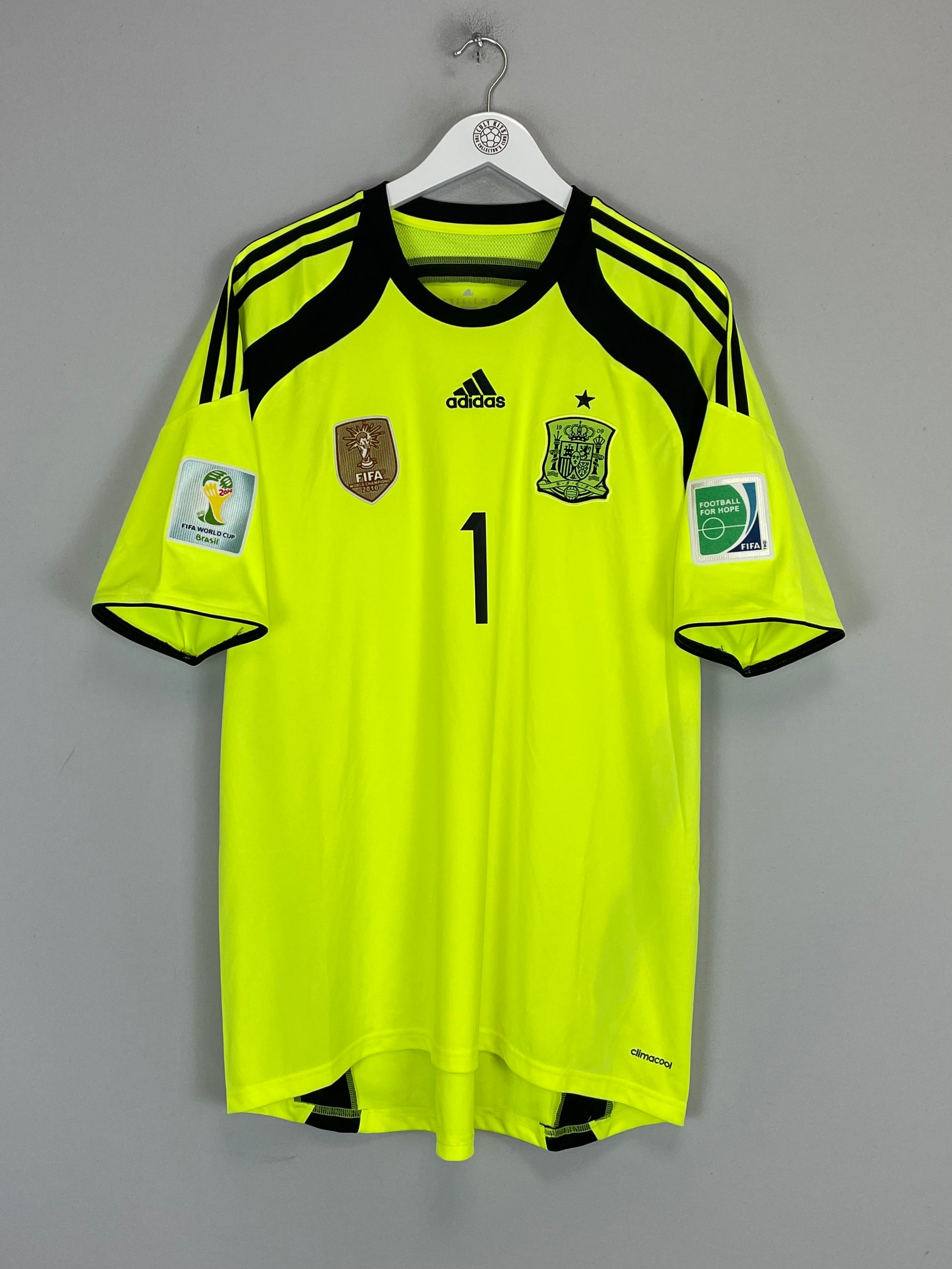 Shop 2014/15 SPAIN I.CASILLAS #1 GK SHIRT (XL) ADIDAS, classic football shirts, vintage football shirts & retro soccer jerseys at Cult Kits