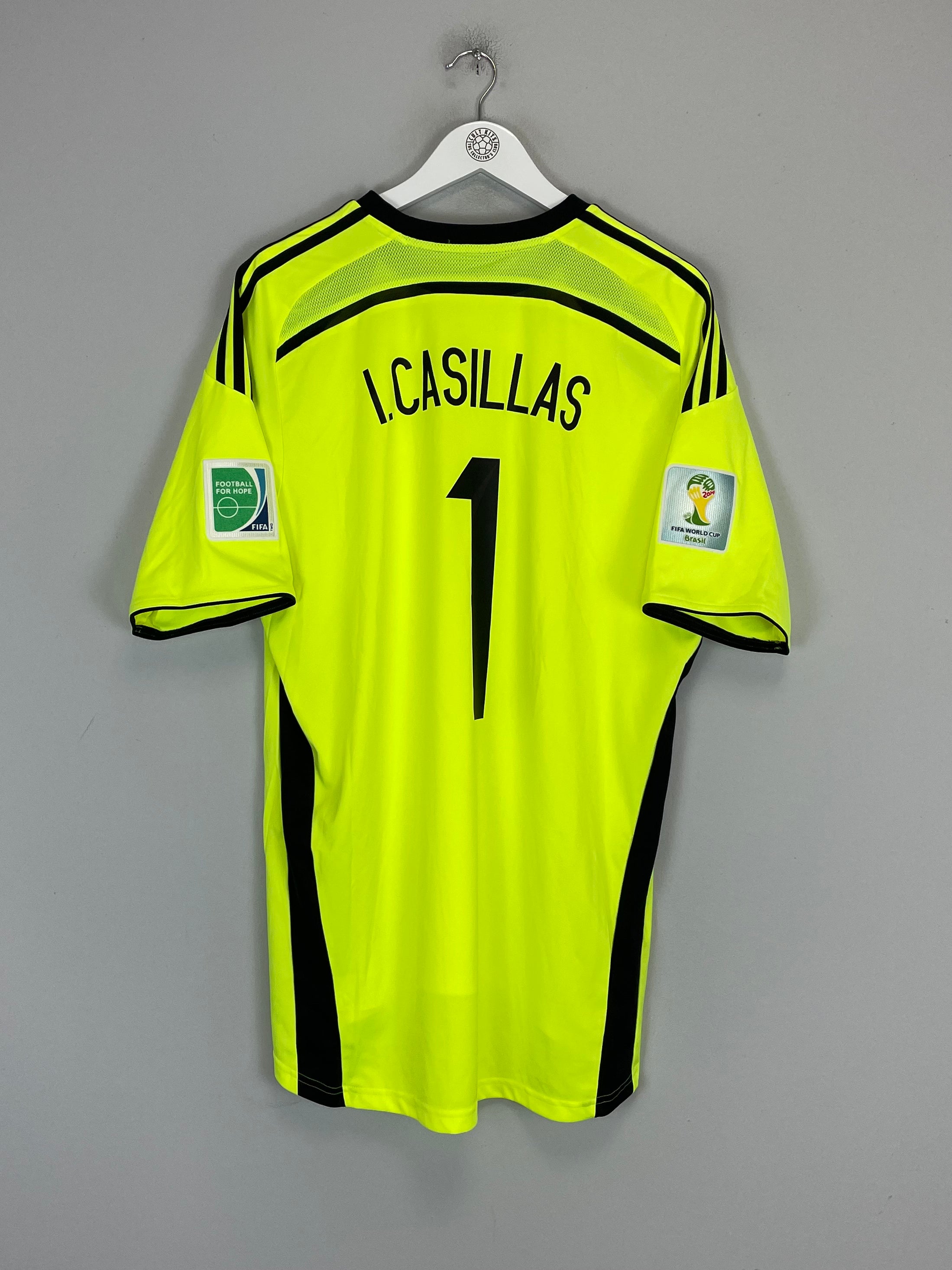 Shop 2014/15 SPAIN I.CASILLAS #1 GK SHIRT (XL) ADIDAS, classic football shirts, vintage football shirts & retro soccer jerseys at Cult Kits