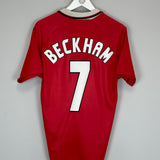1999/00 MANCHESTER UNITED BECKHAM #7 C/L SHIRT (S) UMBRO