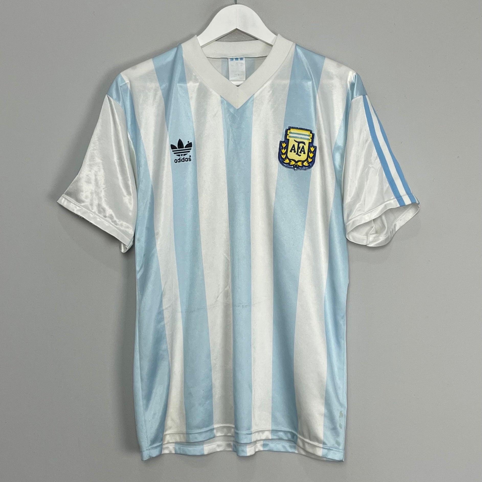 Shop 1990/91 ARGENTINA HOME SHIRT (M) ADIDAS, classic football shirts, vintage football shirts & retro soccer jerseys at Cult Kits