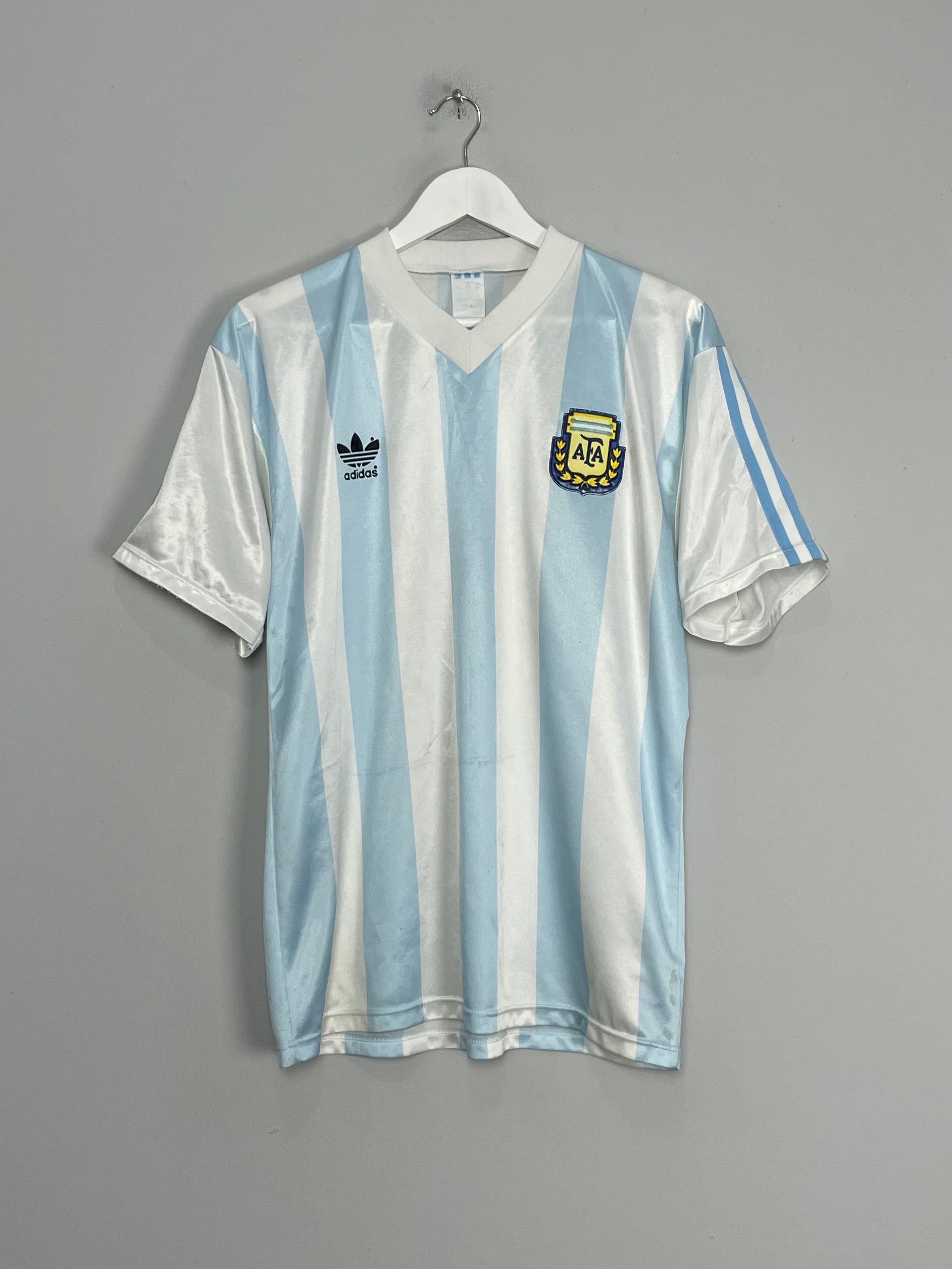 Shop 1990/91 ARGENTINA HOME SHIRT (M) ADIDAS, classic football shirts, vintage football shirts & retro soccer jerseys at Cult Kits