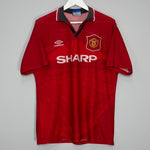 Shop 1994/96 MANCHESTER UNITED BECKHAM #24 HOME SHIRT (L) UMBRO, classic football shirts, vintage football shirts & retro soccer jerseys at Cult Kits