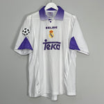 Shop 1997/98 REAL MADRID SUKER #9 C/L HOME SHIRT (L) KELME, classic football shirts, vintage football shirts & retro soccer jerseys at Cult Kits