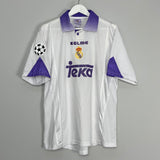 Shop 1997/98 REAL MADRID SUKER #9 C/L HOME SHIRT (L) KELME, classic football shirts, vintage football shirts & retro soccer jerseys at Cult Kits