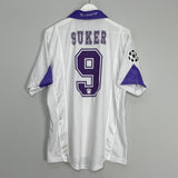 Shop 1997/98 REAL MADRID SUKER #9 C/L HOME SHIRT (L) KELME, classic football shirts, vintage football shirts & retro soccer jerseys at Cult Kits