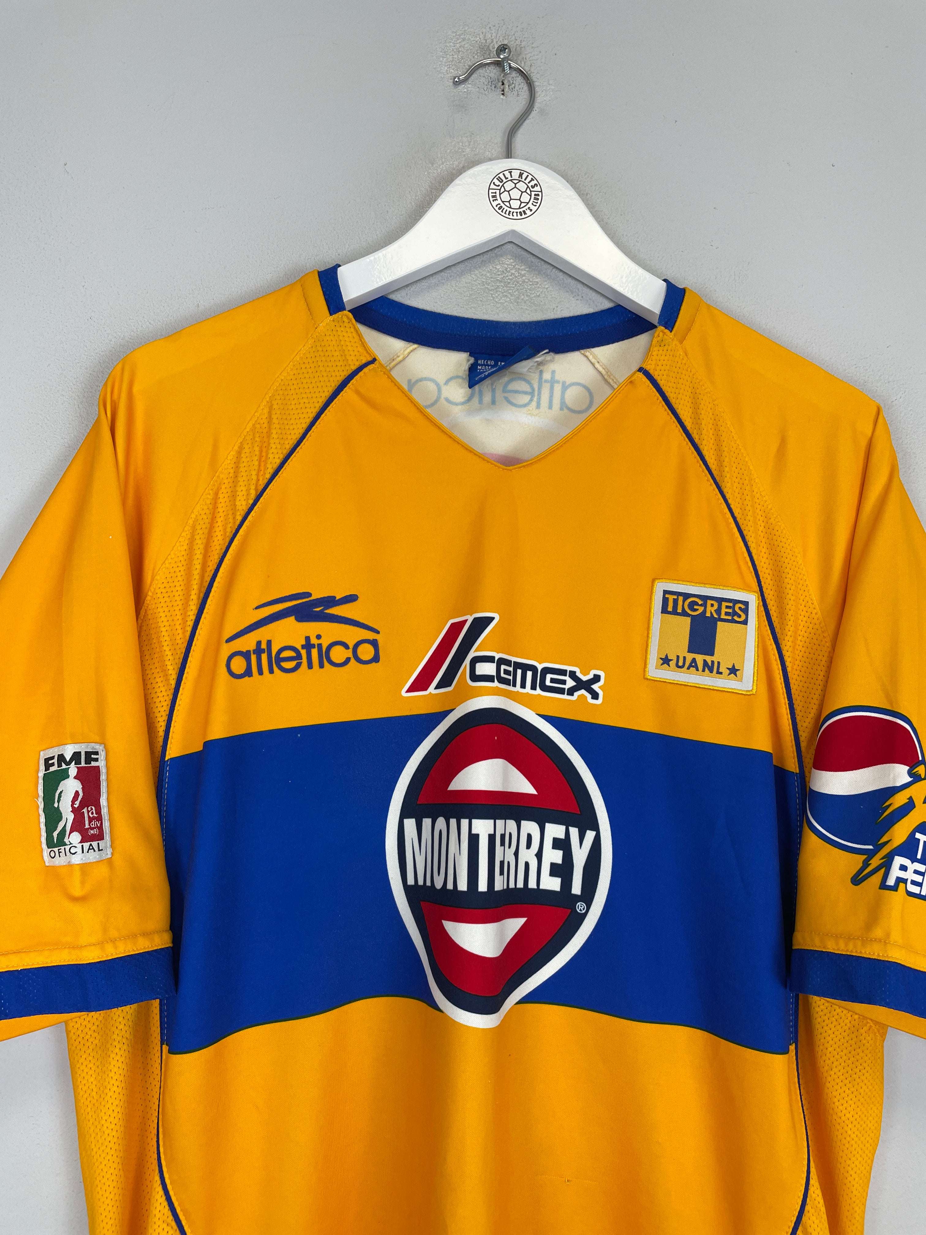 Shop 2004/05 TIGRES HOME SHIRT (L) ATLETICA, classic football shirts, vintage football shirts & retro soccer jerseys at Cult Kits