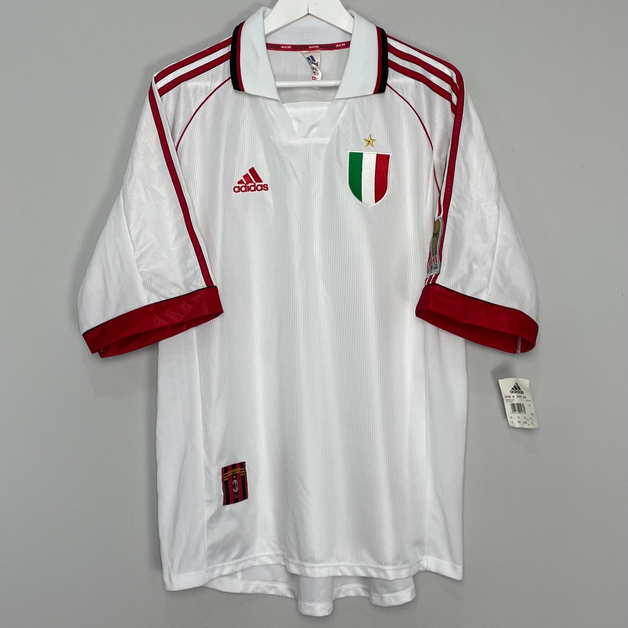 Shop 1999/00 AC MILAN *BNWT* PLAYER ISSUE CENTENARY L/S AWAY SHIRT (XL) ADIDAS, classic football shirts, vintage football shirts & retro soccer jerseys at Cult Kits