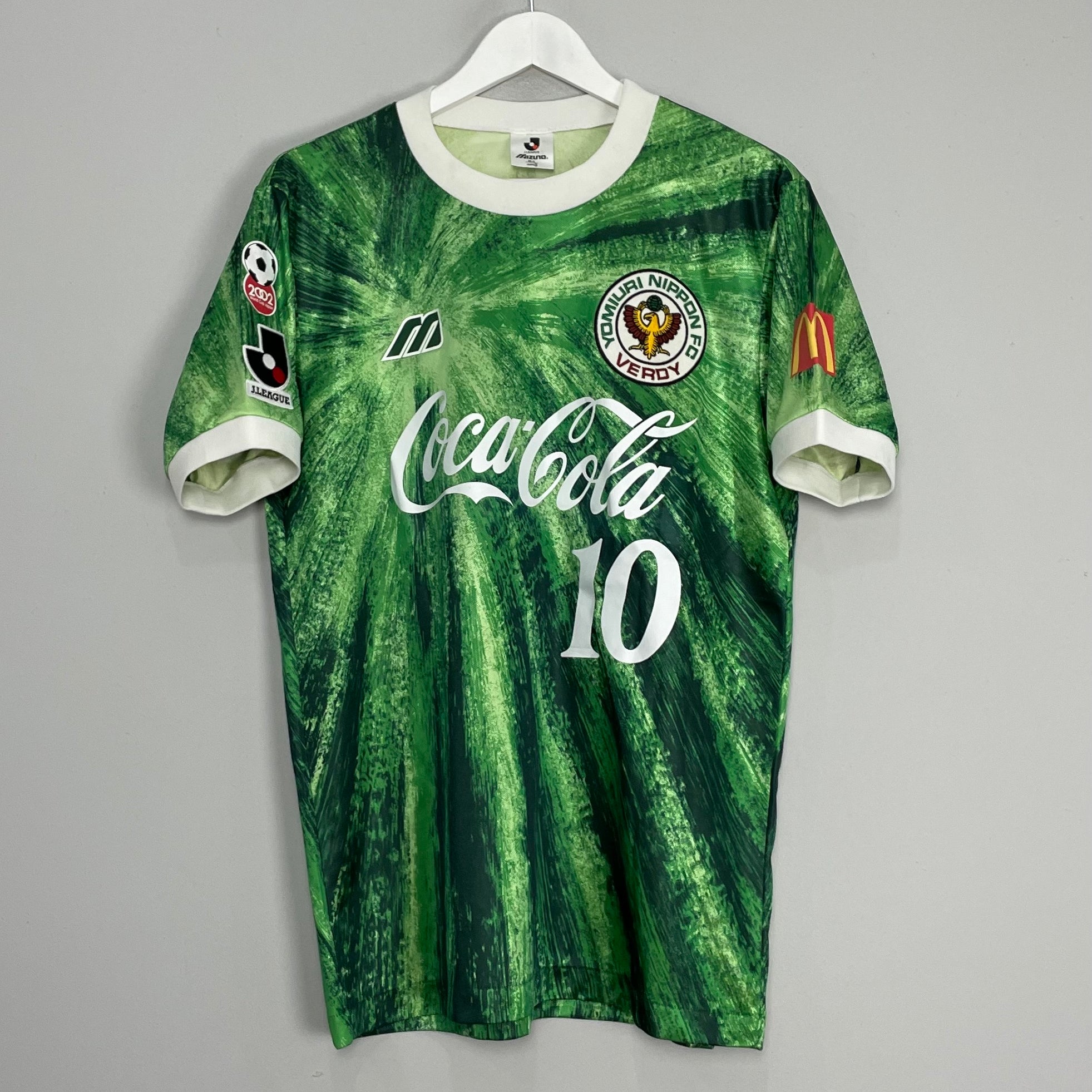 Shop 1993/95 TOKYO VERDY KAZU #10 HOME SHIRT (L) MIZUNO, classic football shirts, vintage football shirts & retro soccer jerseys at Cult Kits