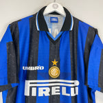 Shop 1997/98 INTER MILAN RONALDO #10 HOME SHIRT (L) UMBRO, classic football shirts, vintage football shirts & retro soccer jerseys at Cult Kits