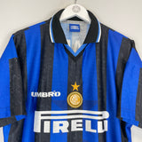Shop 1997/98 INTER MILAN RONALDO #10 HOME SHIRT (L) UMBRO, classic football shirts, vintage football shirts & retro soccer jerseys at Cult Kits