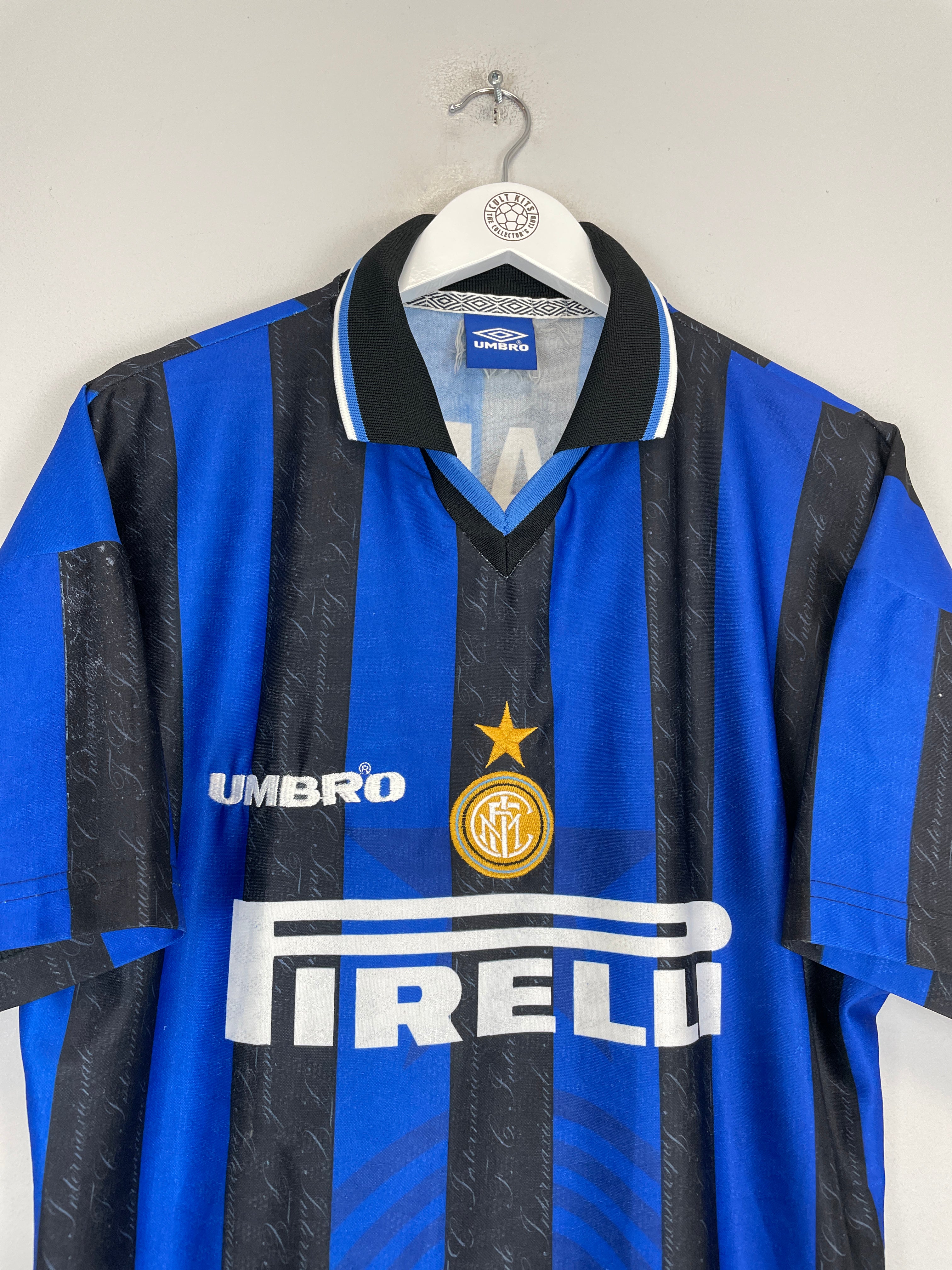 Shop 1997/98 INTER MILAN RONALDO #10 HOME SHIRT (L) UMBRO, classic football shirts, vintage football shirts & retro soccer jerseys at Cult Kits