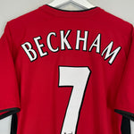 Shop 2002/03 MANCHESTER UNITED BECKHAM #7 HOME SHIRT (M) NIKE, classic football shirts, vintage football shirts & retro soccer jerseys at Cult Kits