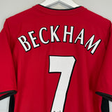 Shop 2002/03 MANCHESTER UNITED BECKHAM #7 HOME SHIRT (M) NIKE, classic football shirts, vintage football shirts & retro soccer jerseys at Cult Kits