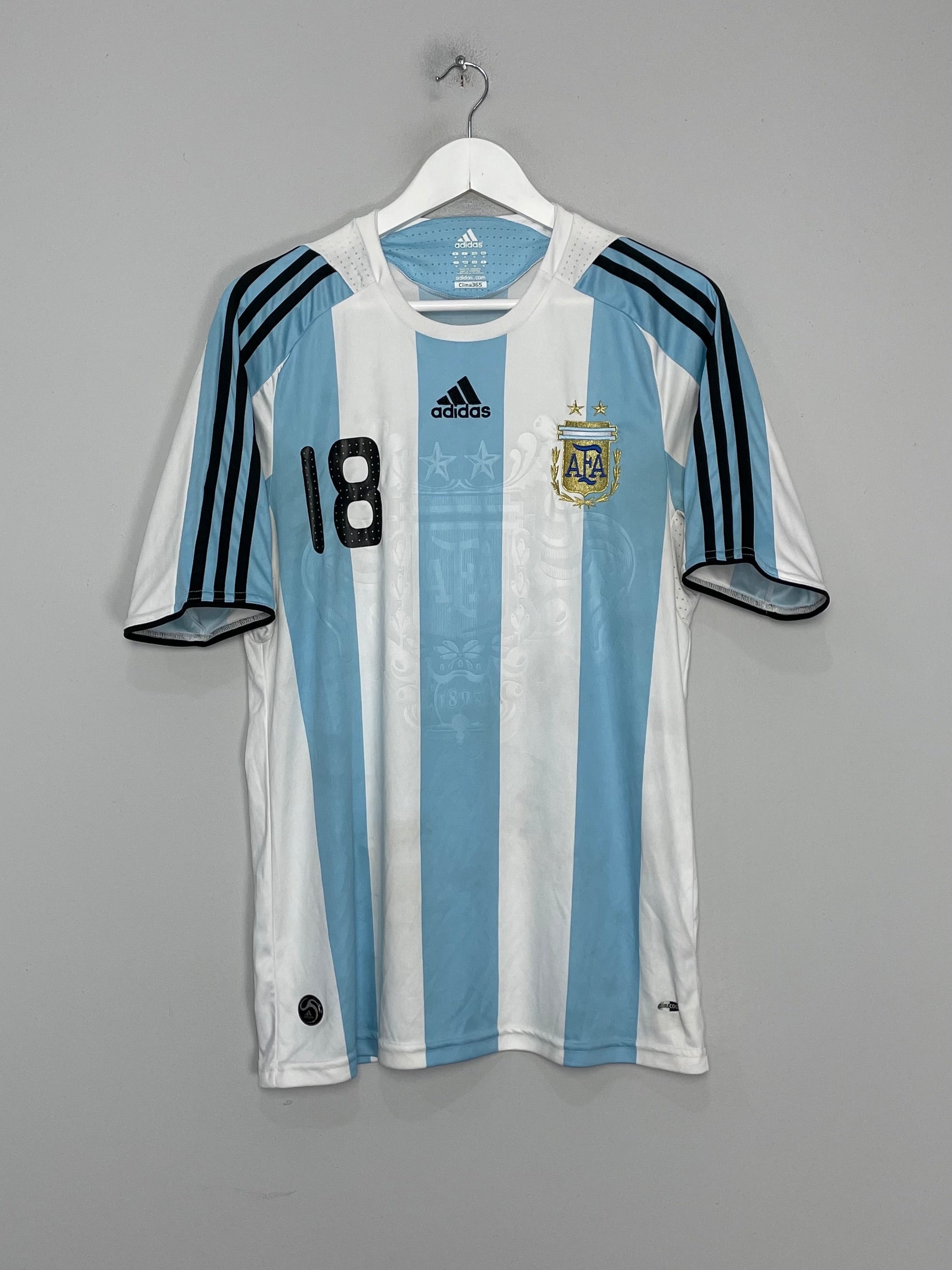 Shop 2007/09 ARGENTINA MESSI #18 HOME SHIRT (M) ADIDAS, classic football shirts, vintage football shirts & retro soccer jerseys at Cult Kits