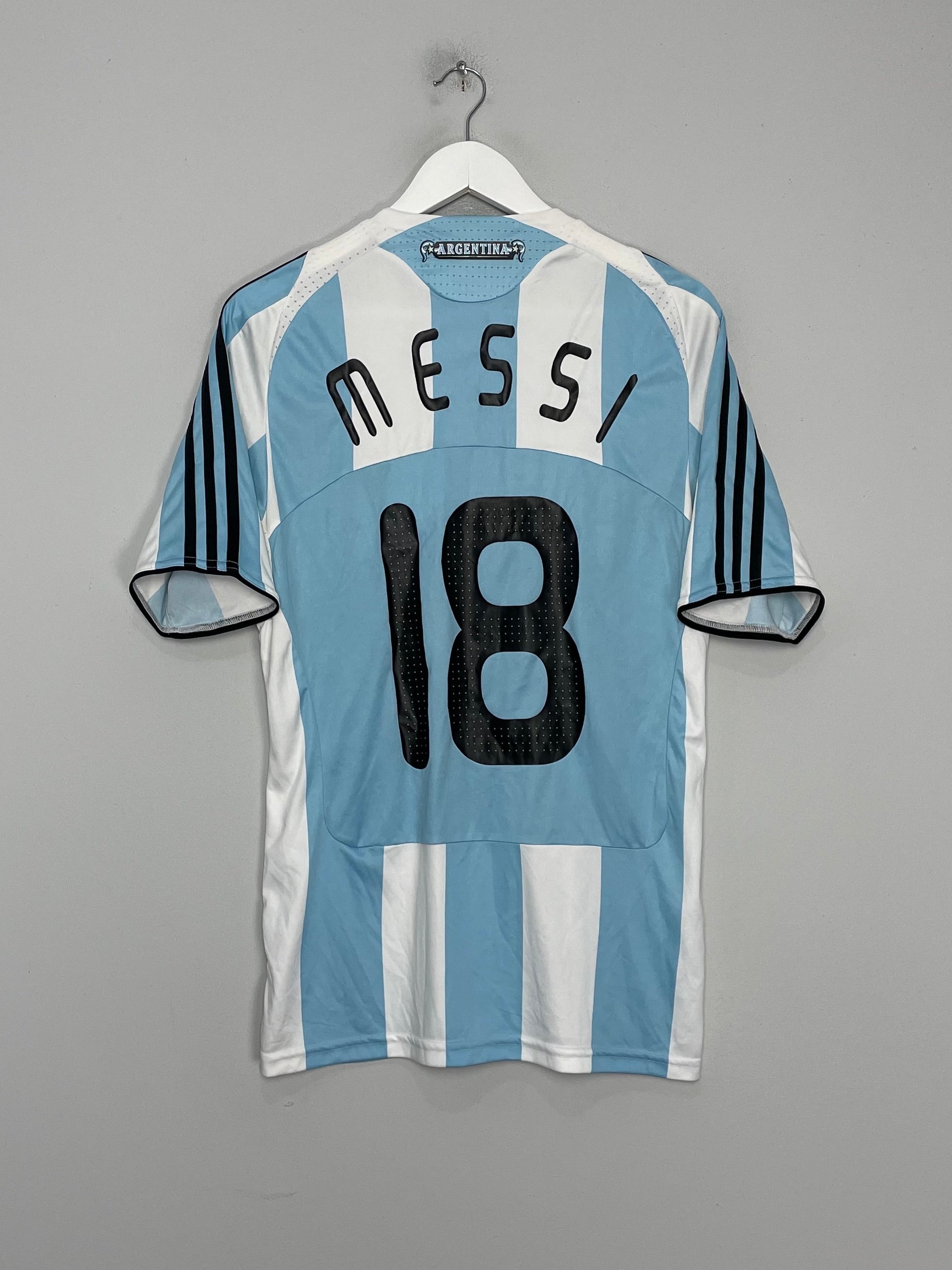 Shop 2007/09 ARGENTINA MESSI #18 HOME SHIRT (M) ADIDAS, classic football shirts, vintage football shirts & retro soccer jerseys at Cult Kits
