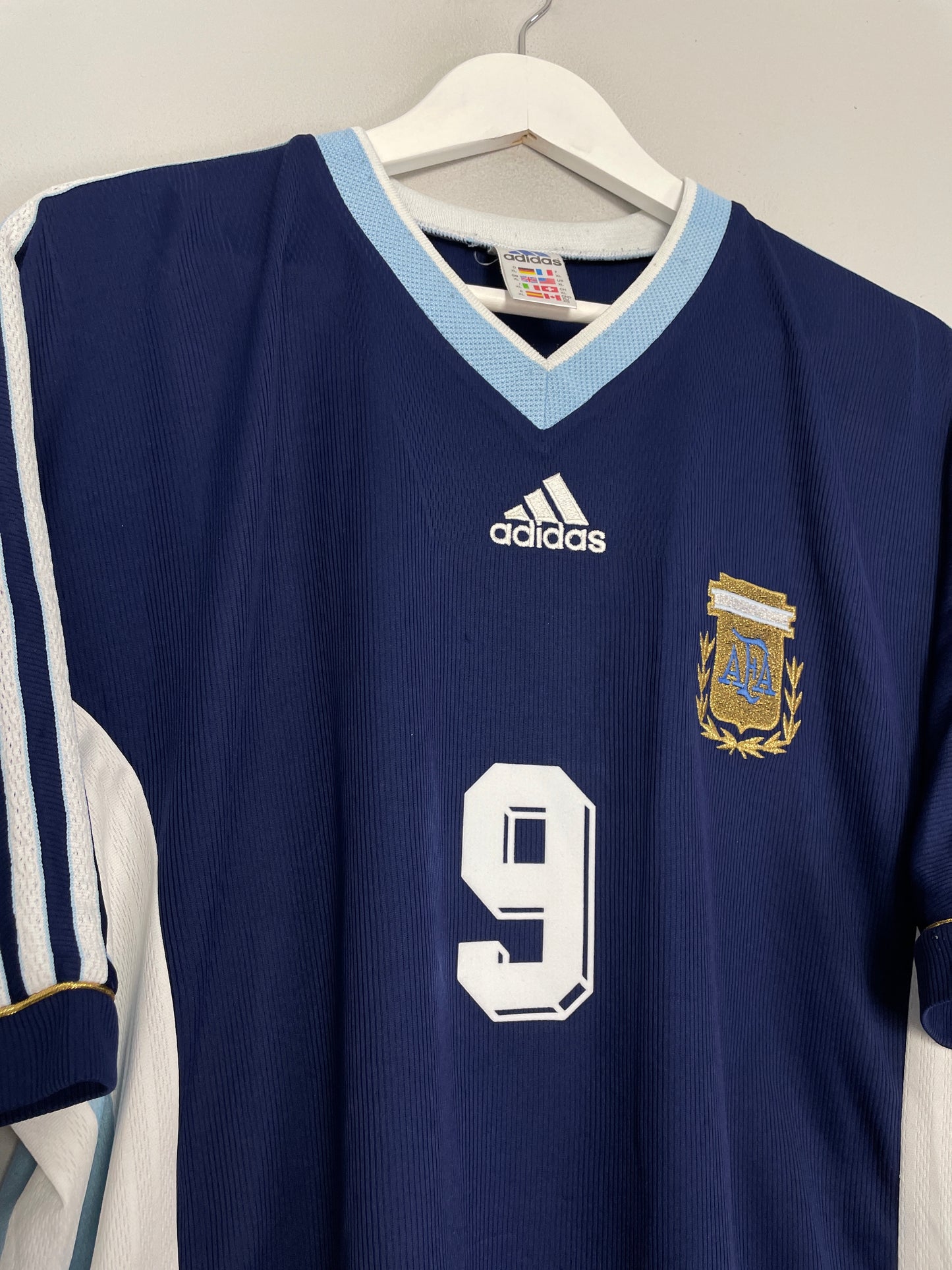 1998/99 ARGENTINA BATISTUTA #9 AWAY SHIRT (XL) ADIDAS