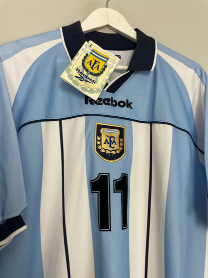2000/01 ARGENTINA VERON #11 *BNWT* HOME SHIRT (XL) ADIDAS