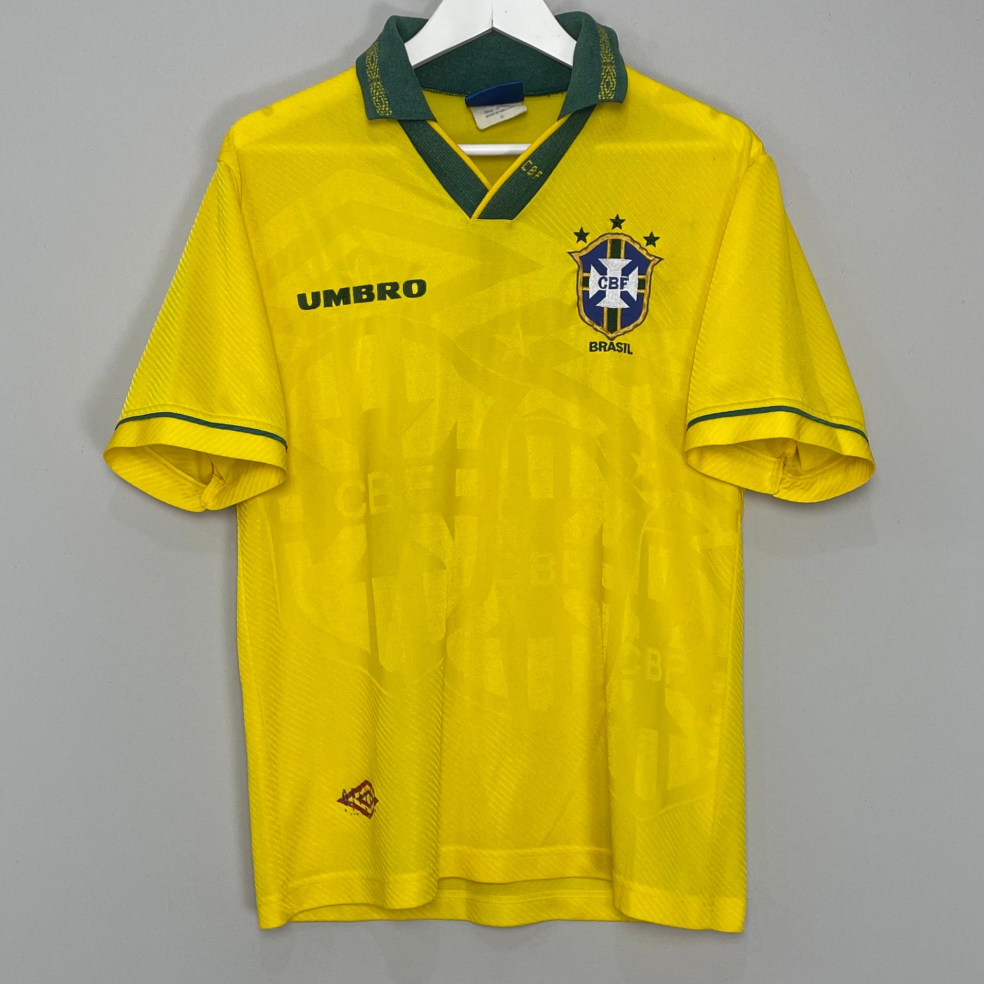 Shop 1993/94 BRAZIL HOME SHIRT (M) UMBRO, classic football shirts, vintage football shirts & retro soccer jerseys at Cult Kits