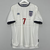 Shop 1999/01 ENGLAND BECKHAM #7 HOME SHIRT (XL) UMBRO, classic football shirts, vintage football shirts & retro soccer jerseys at Cult Kits