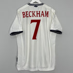 Shop 1999/01 ENGLAND BECKHAM #7 HOME SHIRT (XL) UMBRO, classic football shirts, vintage football shirts & retro soccer jerseys at Cult Kits