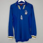 Shop 1996/97 ITALY #4 *PLAYER ISSUE* L/S HOME SHIRT (XL) NIKE, classic football shirts, vintage football shirts & retro soccer jerseys at Cult Kits