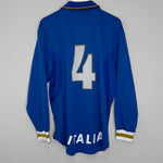 Shop 1996/97 ITALY #4 *PLAYER ISSUE* L/S HOME SHIRT (XL) NIKE, classic football shirts, vintage football shirts & retro soccer jerseys at Cult Kits