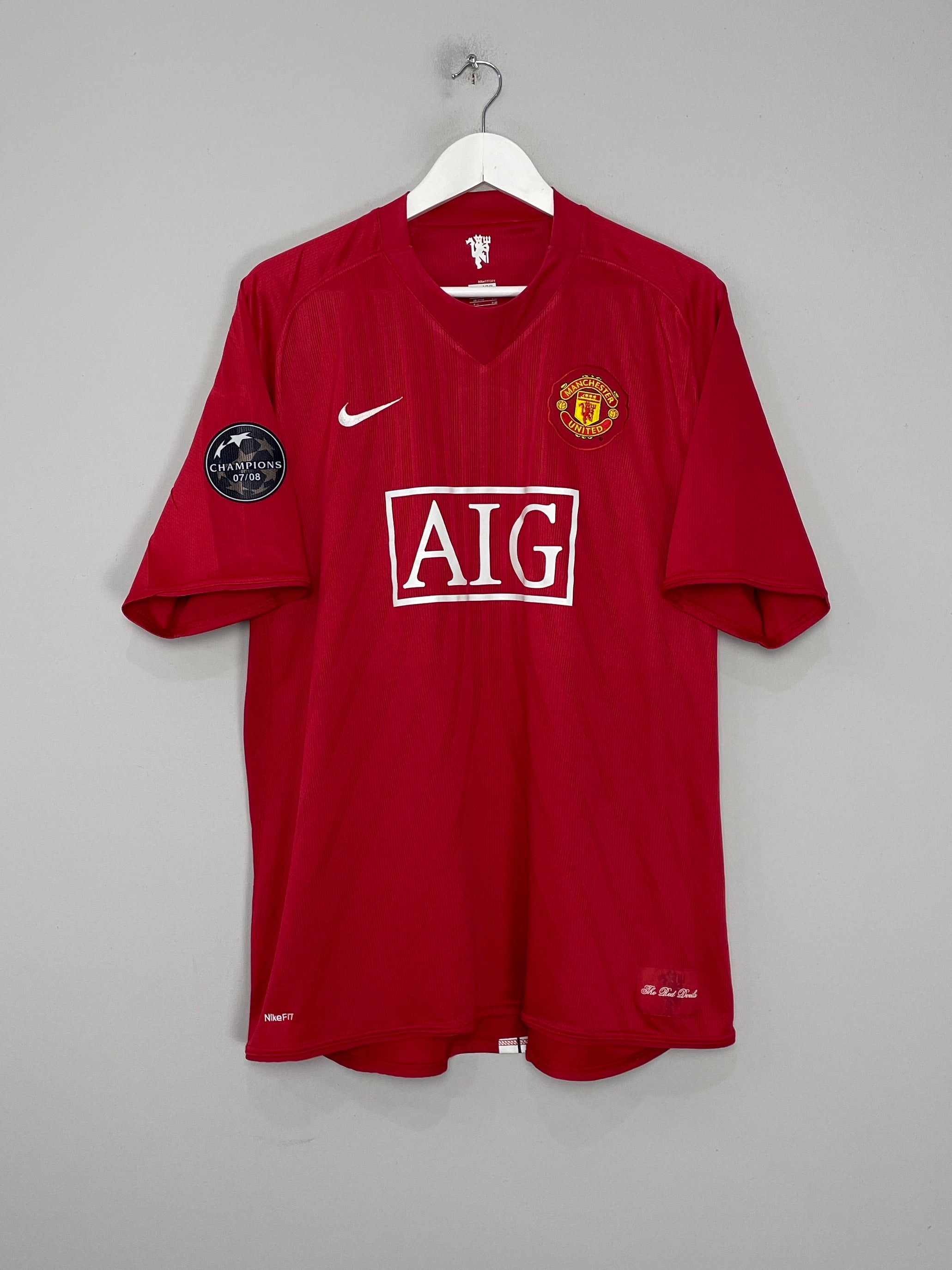 Shop 2007/09 MANCHESTER UNITED RONALDO #7 C/L HOME SHIRT (XXL) NIKE, classic football shirts, vintage football shirts & retro soccer jerseys at Cult Kits