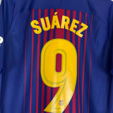2017/18 BARCELONA SUAREZ #9 HOME SHIRT (M) NIKE