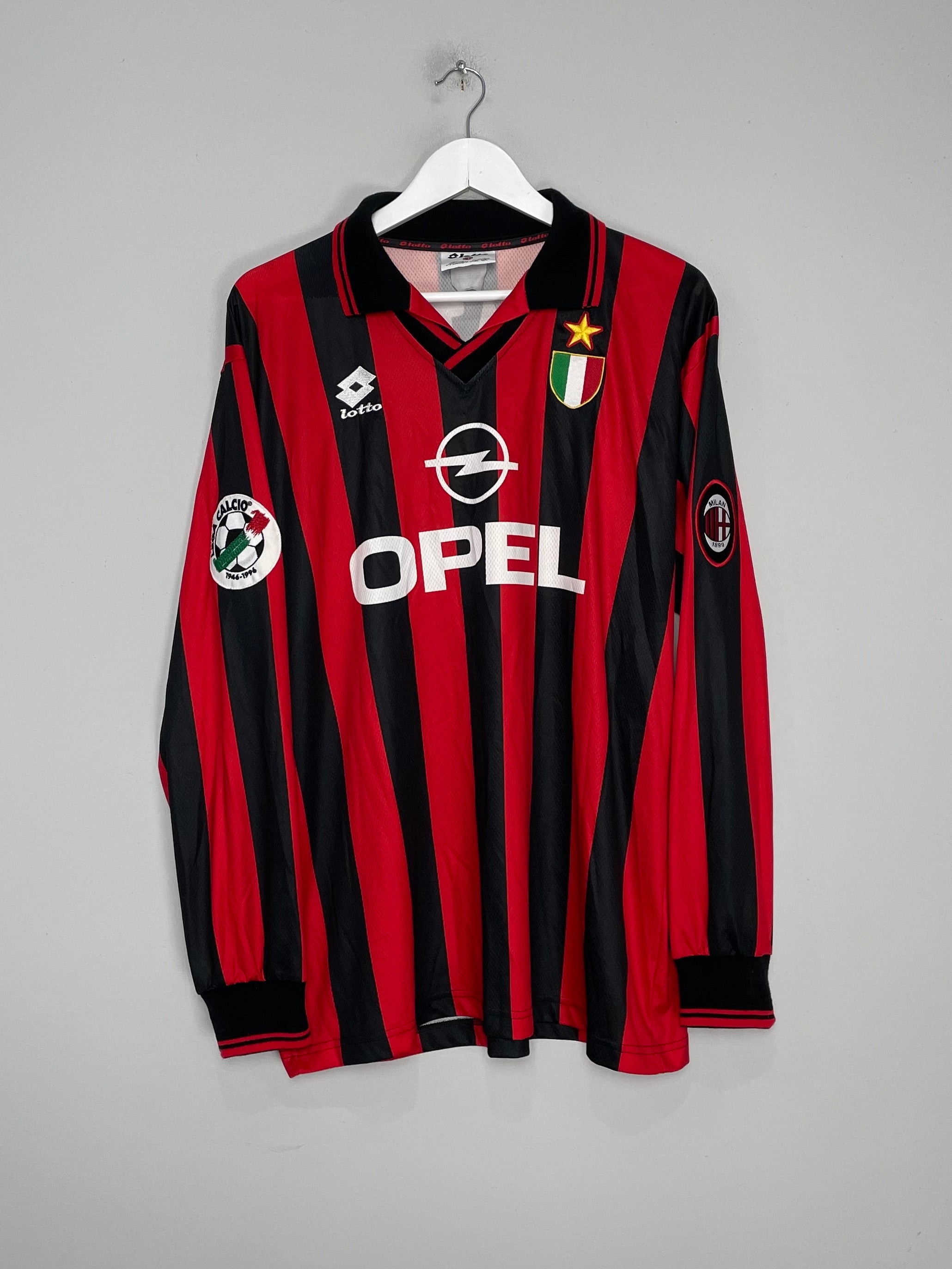 Shop 1994/95 AC MILAN LOCATELLI #16 *MATCH ISSUE* L/S HOME SHIRT (XL) LOTTO, classic football shirts, vintage football shirts & retro soccer jerseys at Cult Kits