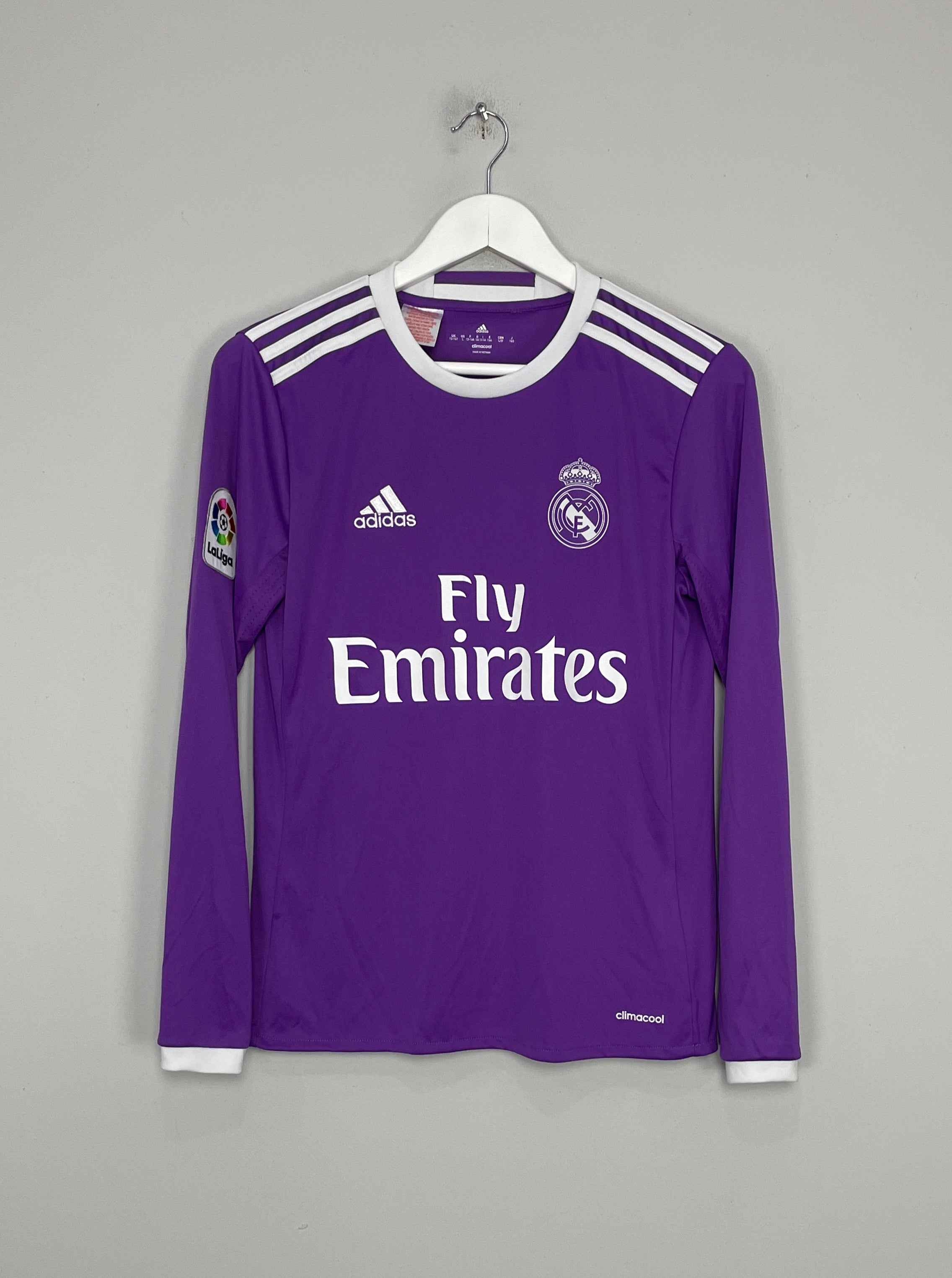 Shop 2016/17 REAL MADRID L/S AWAY SHIRT (L.KIDS) ADIDAS, classic football shirts, vintage football shirts & retro soccer jerseys at Cult Kits