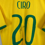 Shop 2008/10 BRAZIL CIRO #20 *SIGNED* HOME SHIRT (M) NIKE, classic football shirts, vintage football shirts & retro soccer jerseys at Cult Kits