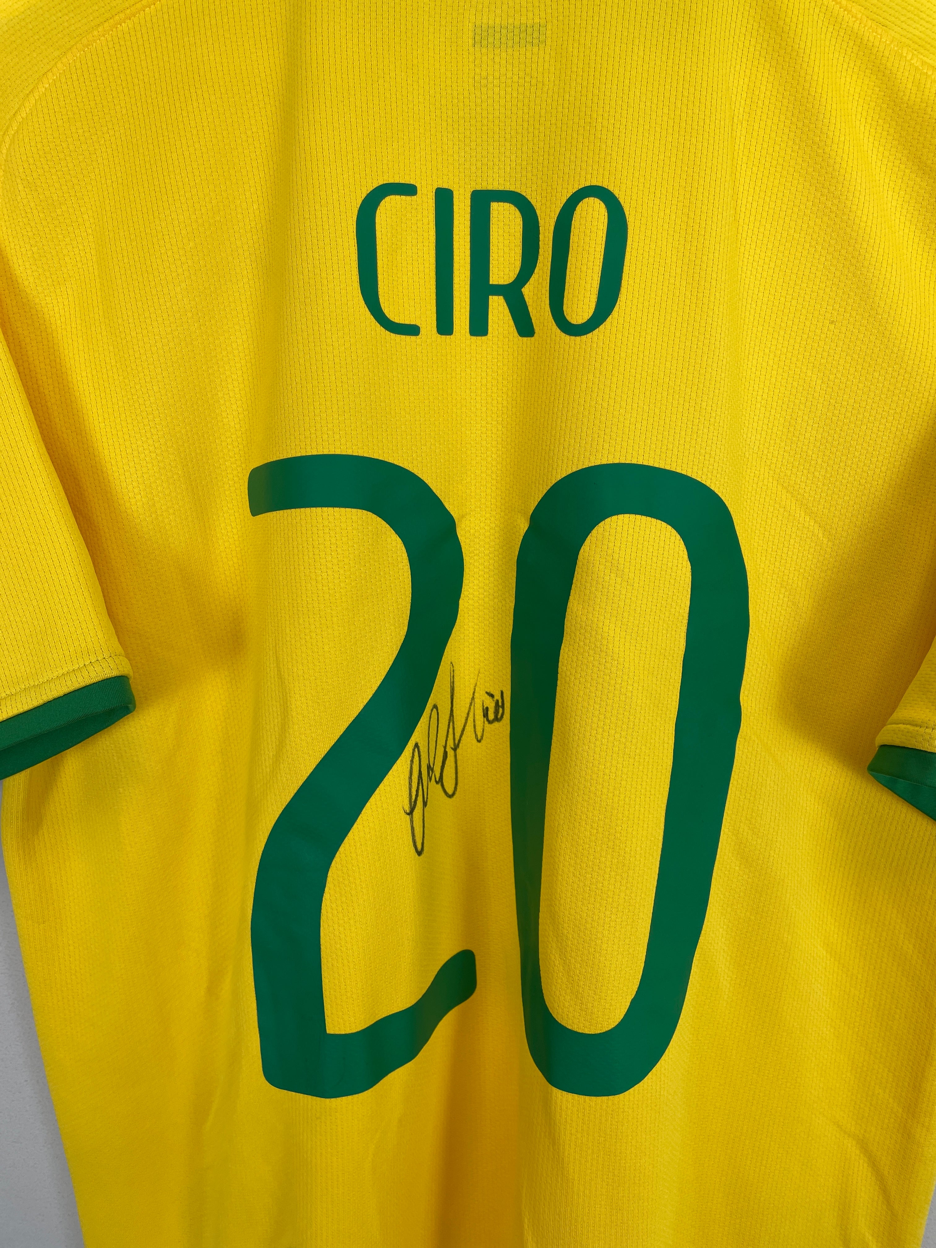 Shop 2008/10 BRAZIL CIRO #20 *SIGNED* HOME SHIRT (M) NIKE, classic football shirts, vintage football shirts & retro soccer jerseys at Cult Kits