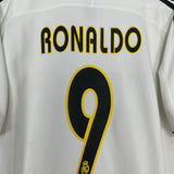 Shop 2003/04 REAL MADRID RONALDO #9 HOME SHIRT (L) ADIDAS, classic football shirts, vintage football shirts & retro soccer jerseys at Cult Kits