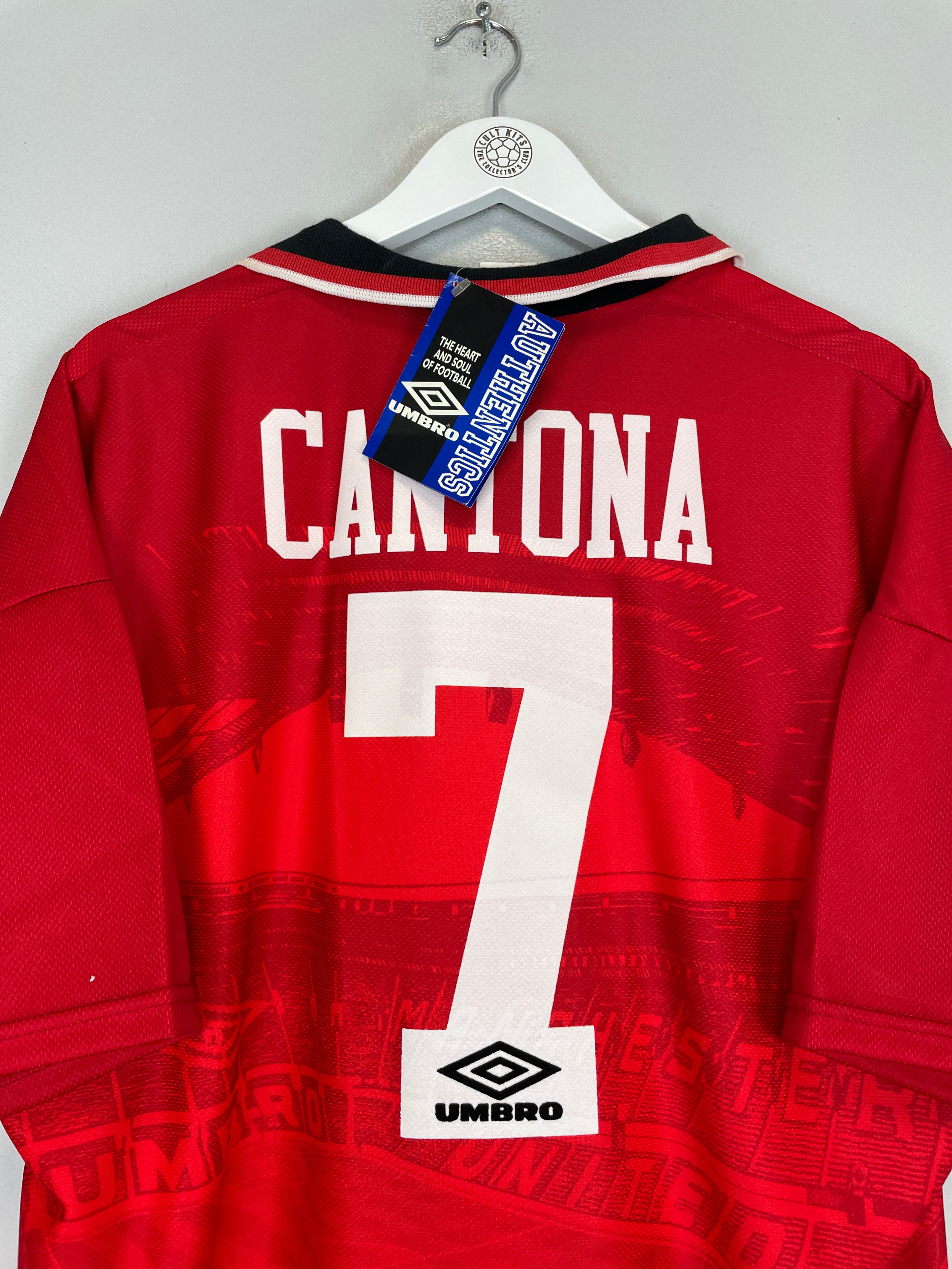 Shop 1994/95 MANCHESTER UNITED CANTONA #7 *BNWT* HOME SHIRT (XL) UMBRO, classic football shirts, vintage football shirts & retro soccer jerseys at Cult Kits