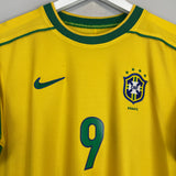 1998/00 BRAZIL RONALDO #9 HOME SHIRT (S) NIKE