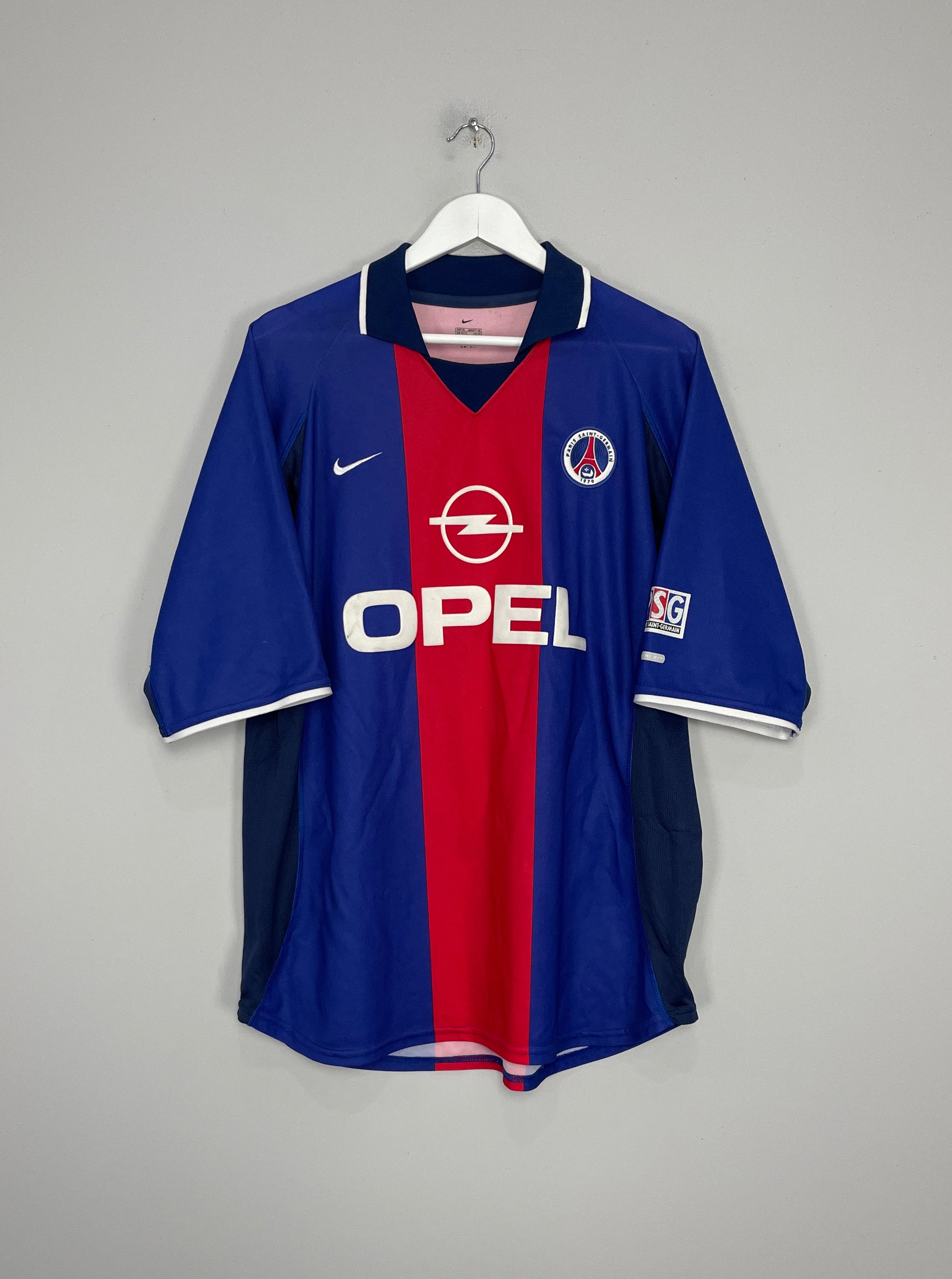 Shop 2000/01 PSG HOME SHIRT (XL) NIKE, classic football shirts, vintage football shirts & retro soccer jerseys at Cult Kits