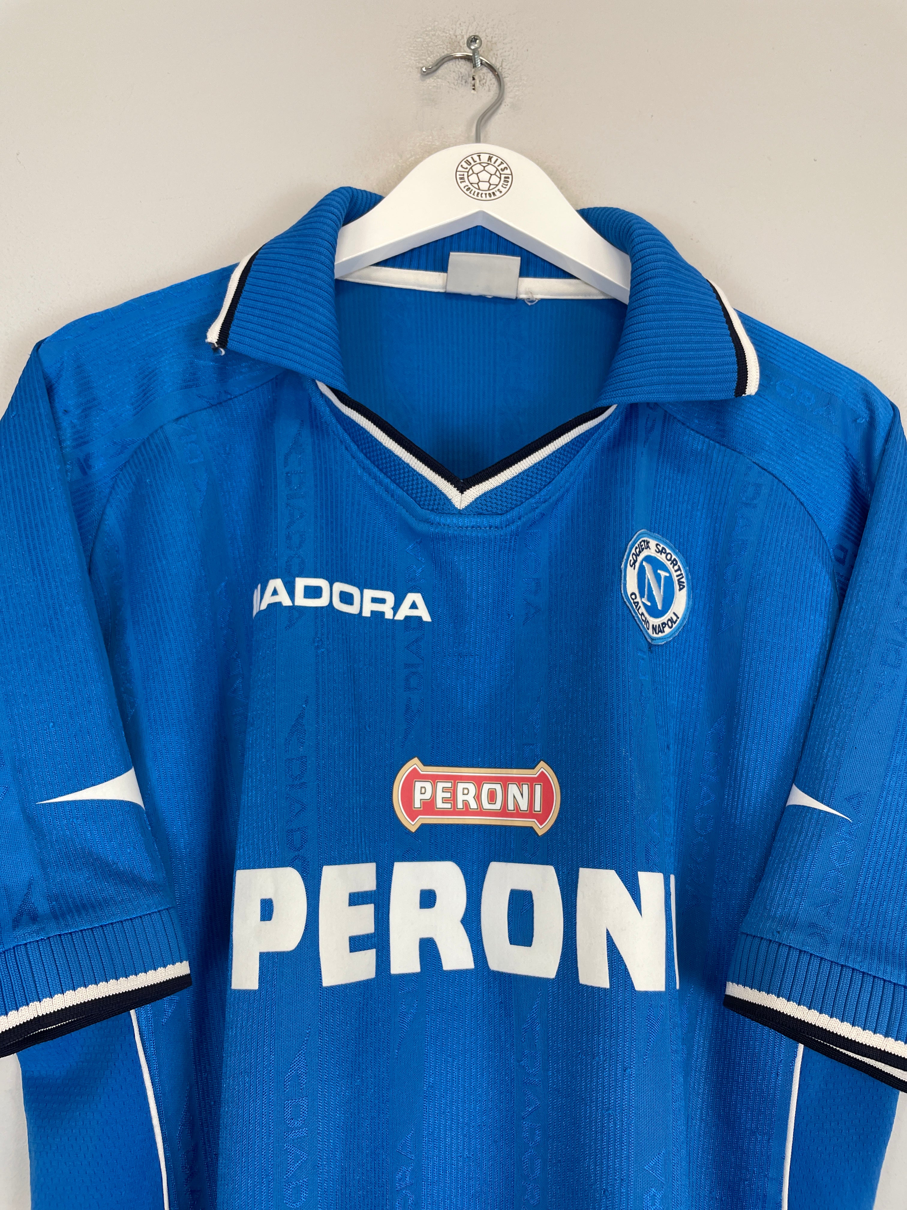 Shop 2000/01 NAPOLI EDMUNDO #27 HOME SHIRT (L) DIADORA, classic football shirts, vintage football shirts & retro soccer jerseys at Cult Kits