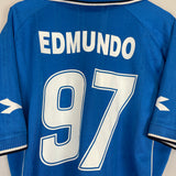 Shop 2000/01 NAPOLI EDMUNDO #27 HOME SHIRT (L) DIADORA, classic football shirts, vintage football shirts & retro soccer jerseys at Cult Kits