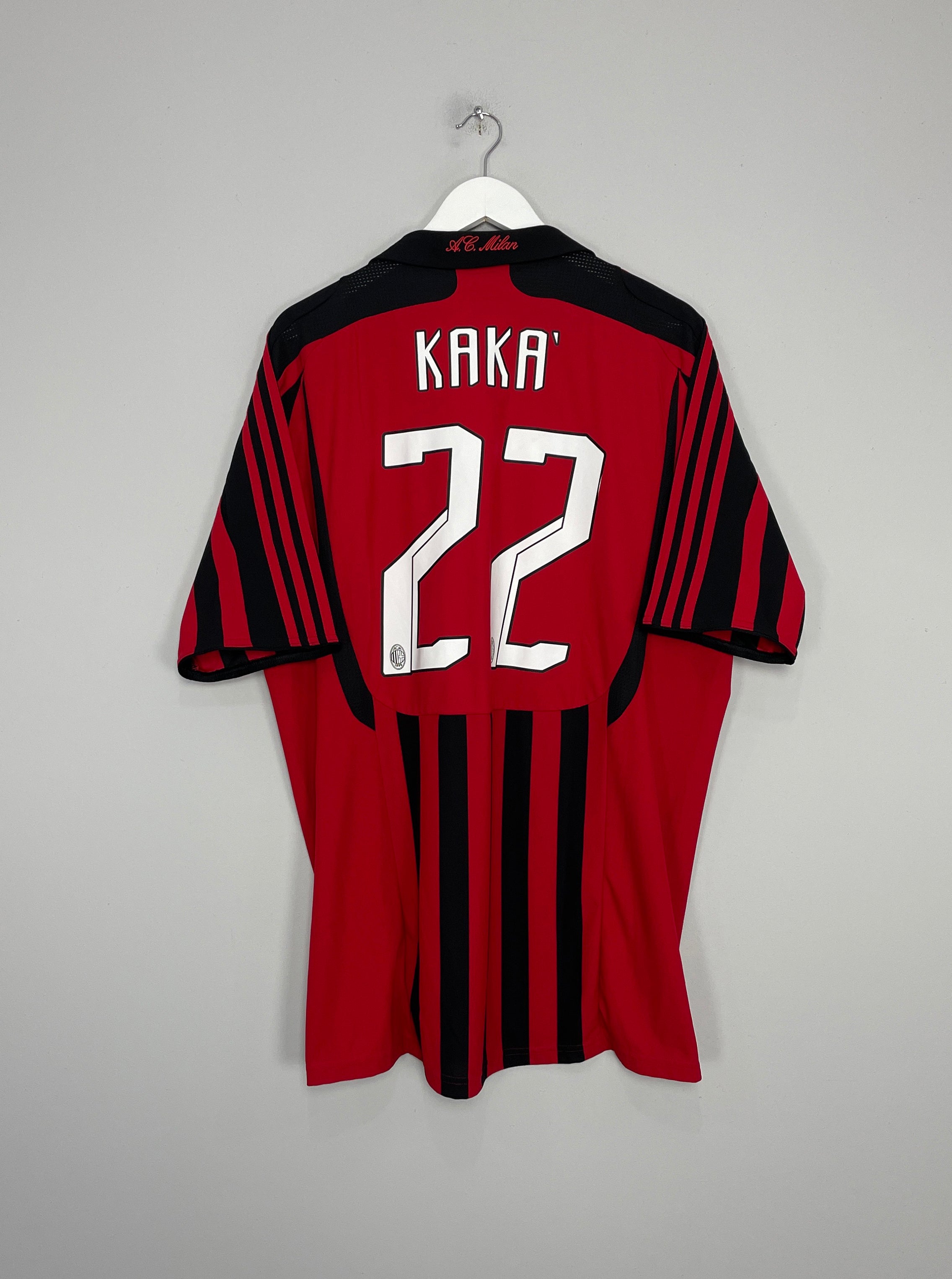 Shop 2007/08 AC MILAN KAKA #22 HOME SHIRT (XL) ADIDAS, classic football shirts, vintage football shirts & retro soccer jerseys at Cult Kits
