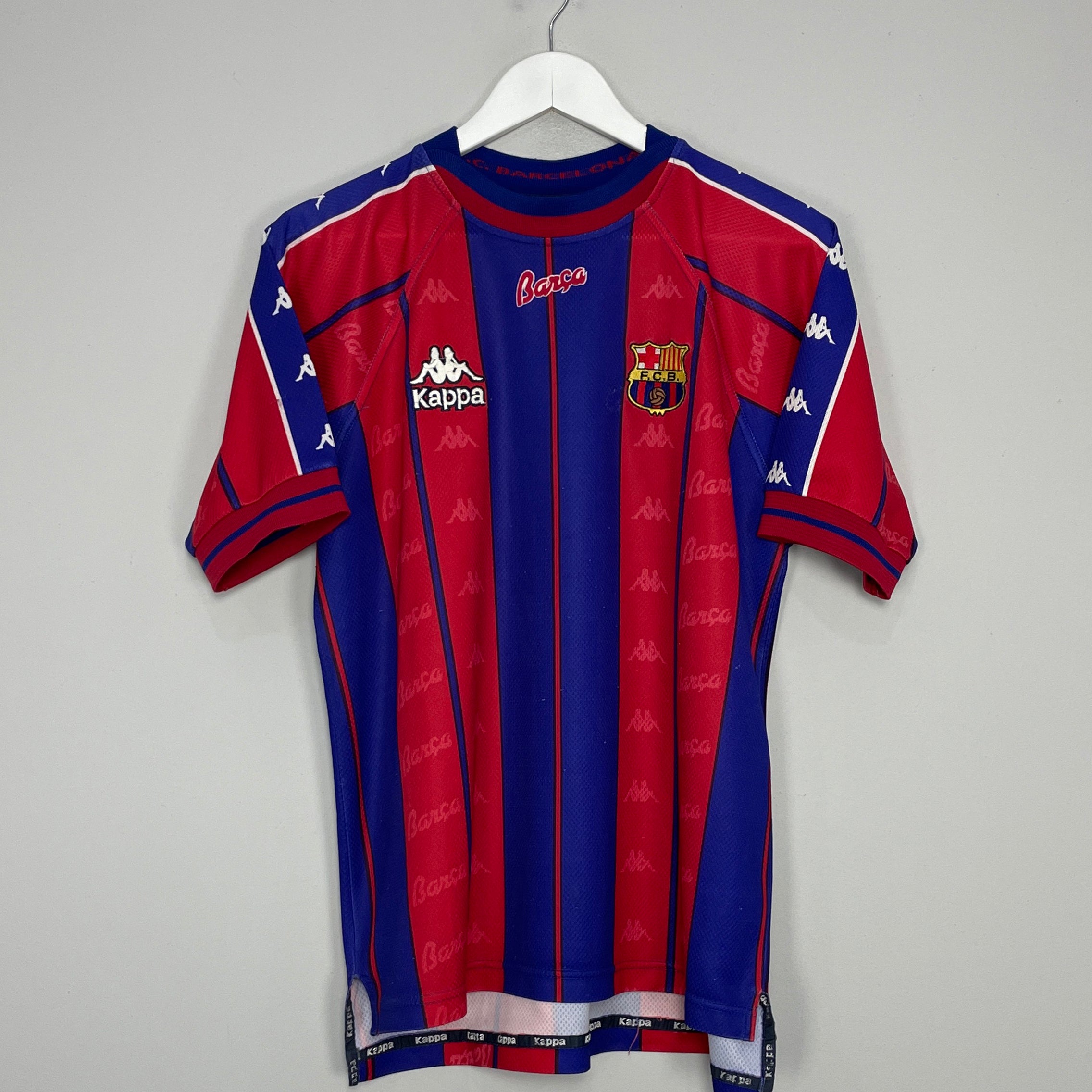 Shop 1997/98 BARCELONA HOME SHIRT (M) KAPPA, classic football shirts, vintage football shirts & retro soccer jerseys at Cult Kits